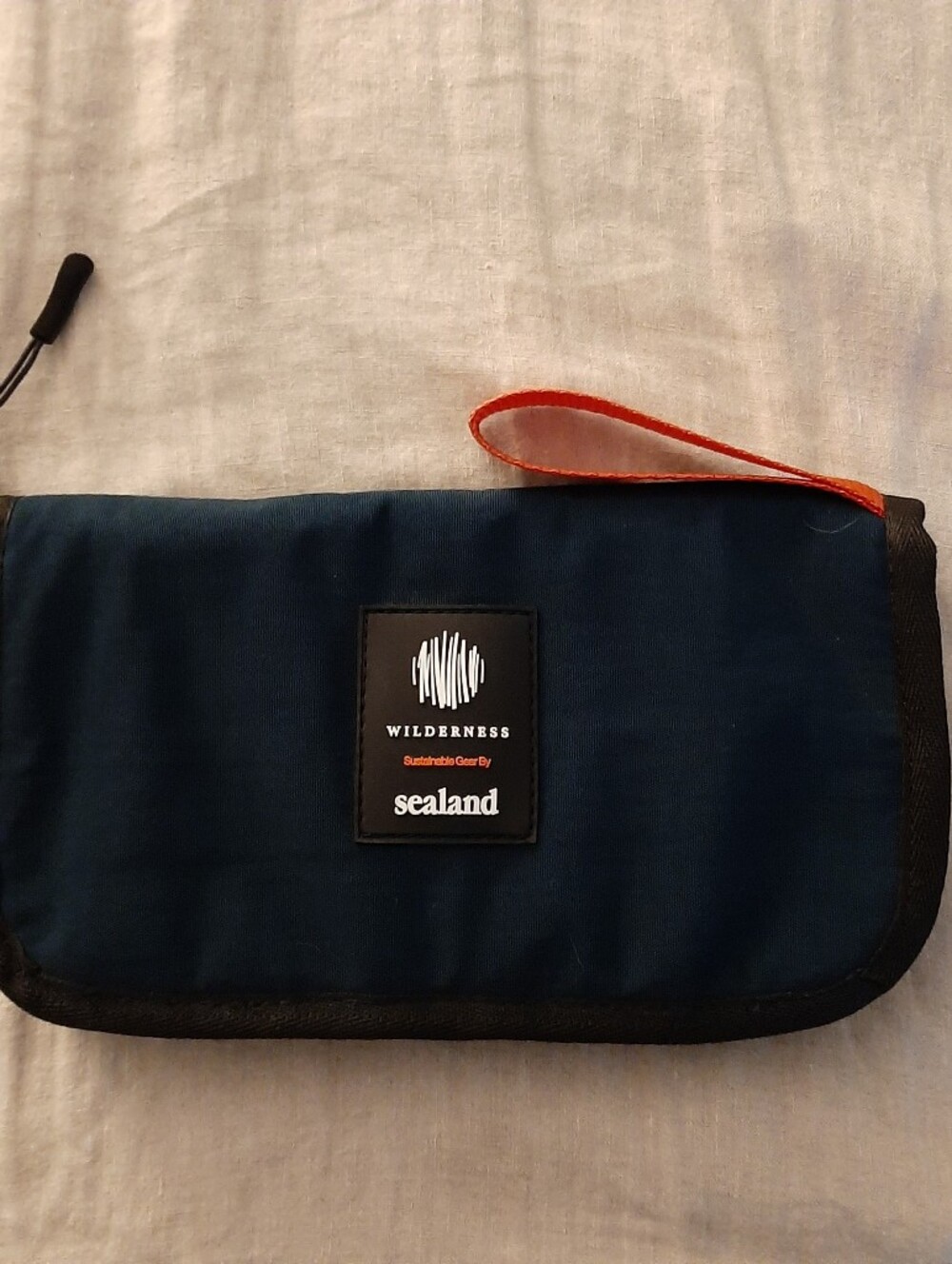 Sealand Wilderness Recycled Nylon Zip Pouch/Wallet, Blue and Orange.